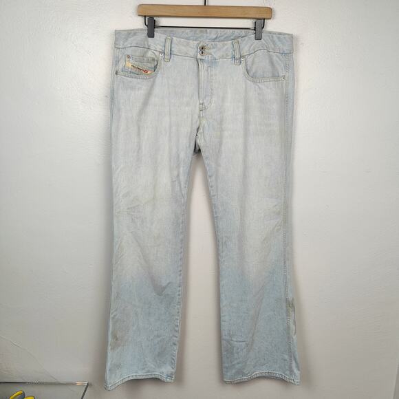 Vintage Y2K Diesel Boot Cut Jeans Men 36 Light Wash Kendrick Lamar Made in Italy - Picture 1 of 11